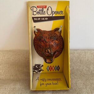 Wemco Mounted Bottle Opener Bear Head cast iron antique finish bar man cave